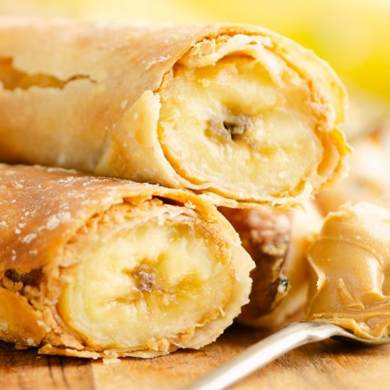 Air Fryer Peanut Butter Banana Roll