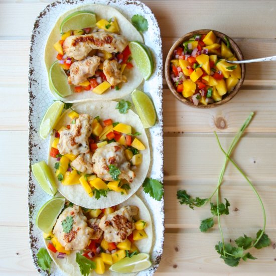 Turkey Tacos with Mango Salsa