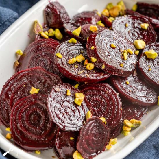 Honey Roasted Beets with Pistachios