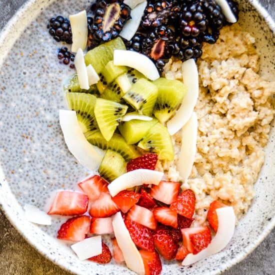 Chia Pudding and Oats Breakfast Bow