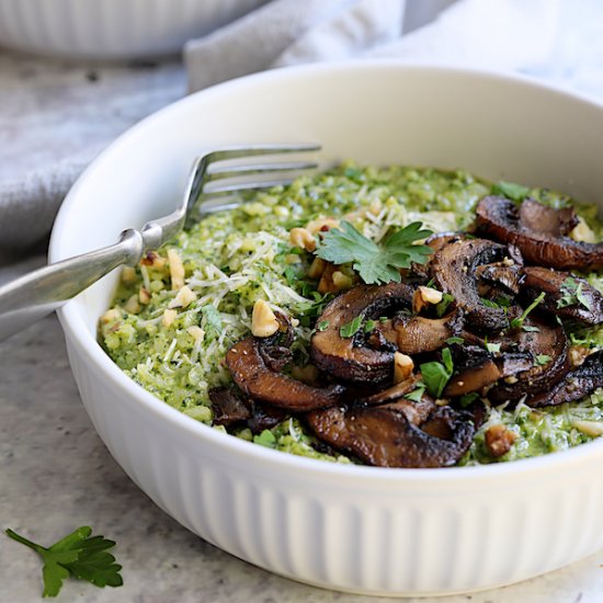 Oven Risotto with Kale Pesto