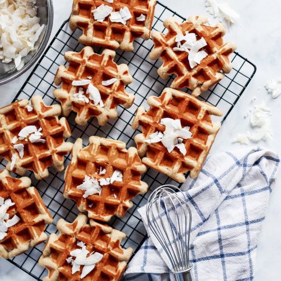 Easy Banana Coconut Mochi Waffles