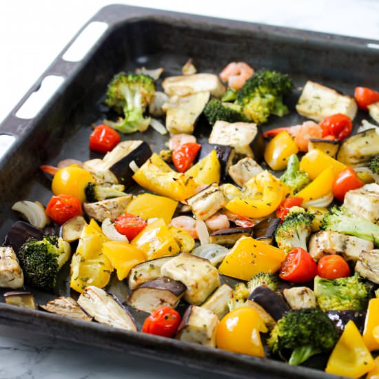 One-Pan Shrimp and Veggies Mix