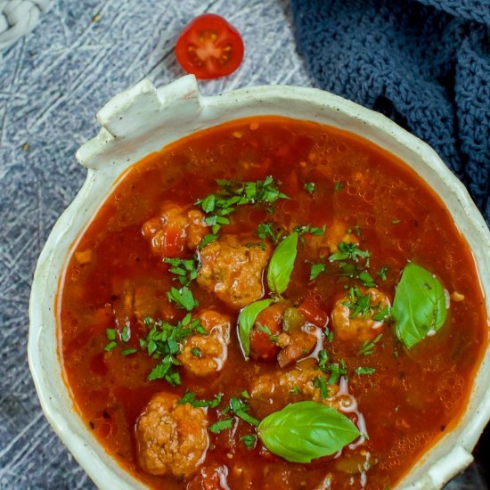 ITALIAN MEATBALL MINESTRONE SOUP