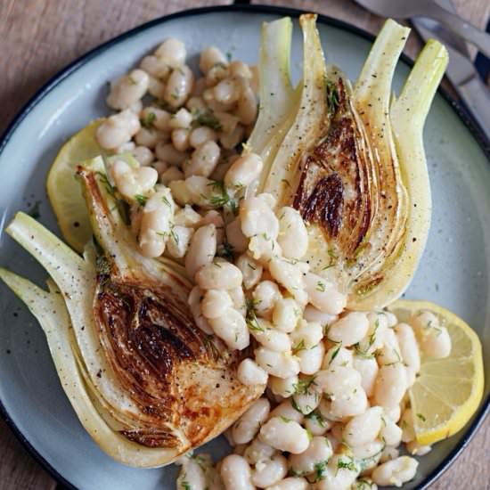 Fried Fennel with Lemon Garlic Bean