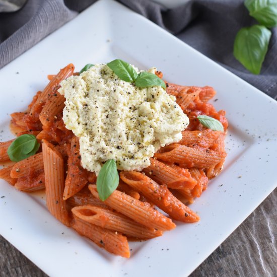 Easy Vegan Pasta with Ricotta