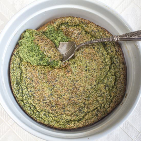 Spinach, Kale & Sunchoke Souffle