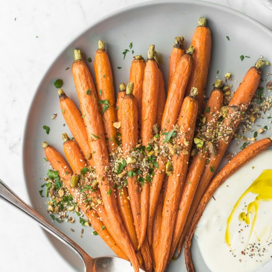 pistachio dukkah roasted carrots