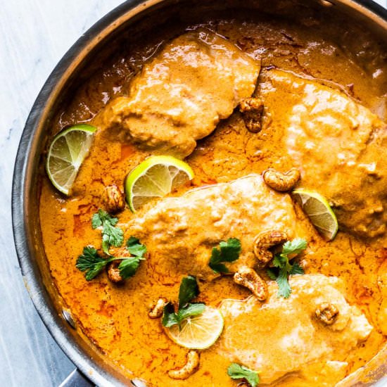 Cashew Coconut Salmon Curry