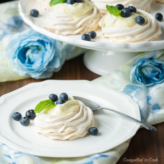 Lemon Cream Mini Pavlovas