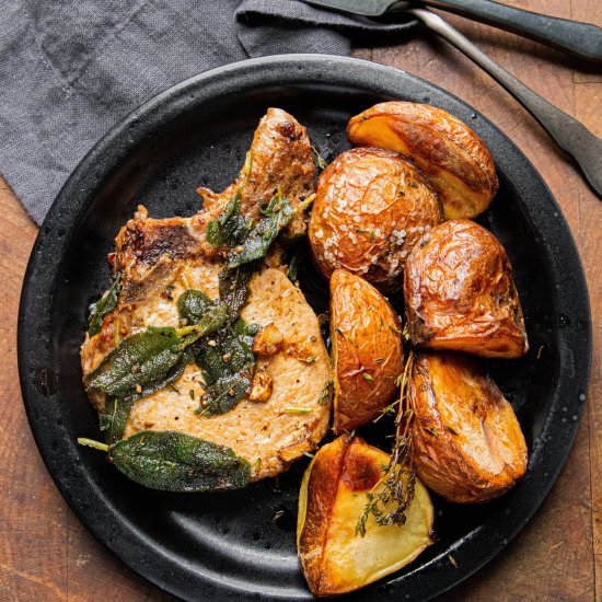 Sage and Garlic Pork Chops