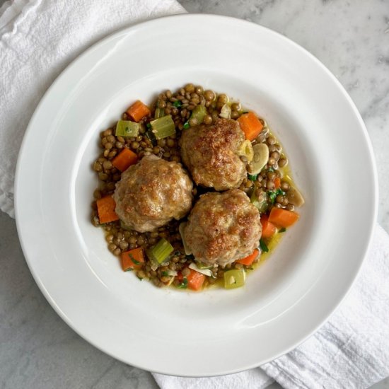 Sausage Meatballs with Lentils