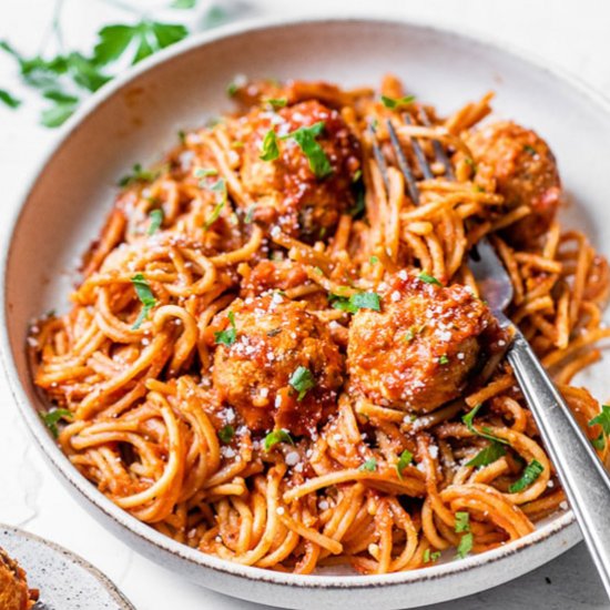 Spaghetti and Turkey Meatballs