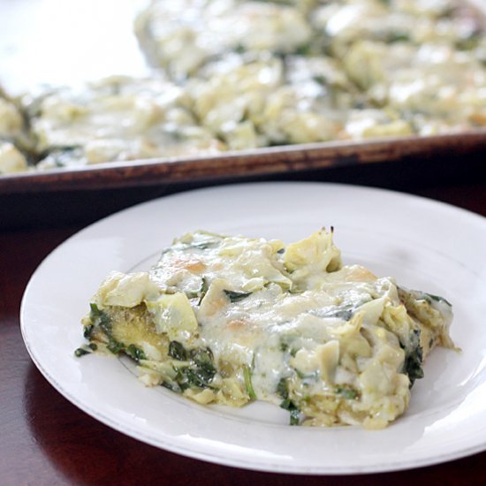 Spinach Artichoke Pesto Pizza