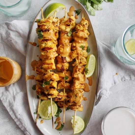 Chicken Satay with Peanut Sauce