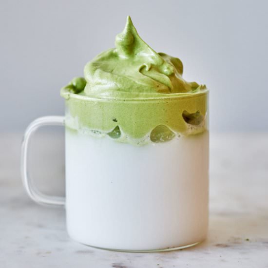 Dalgona Matcha Latte