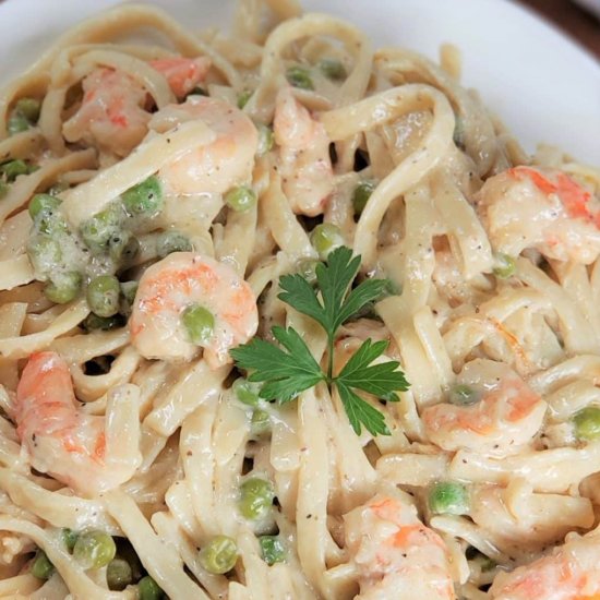 Instant Pot Dijon Shrimp Linguine