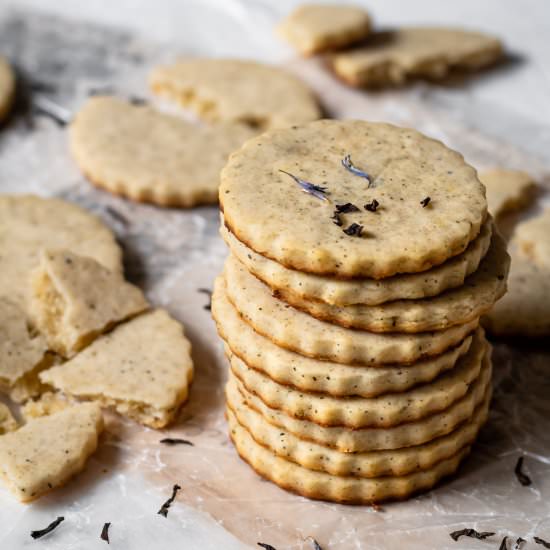 Lemon Earl Grey Shortbread Cookies