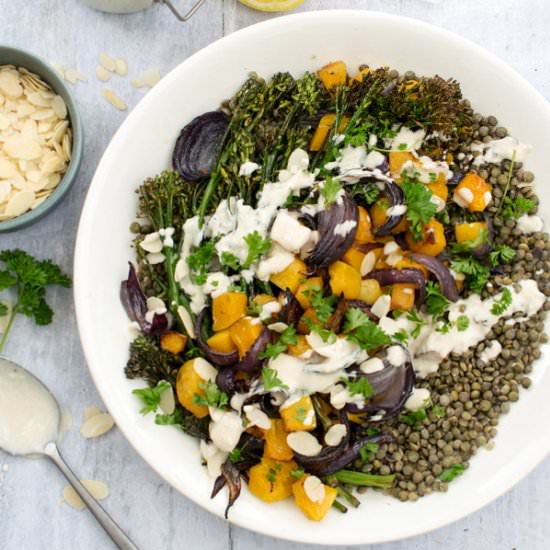 Lentil Salad With Tahini Dressing