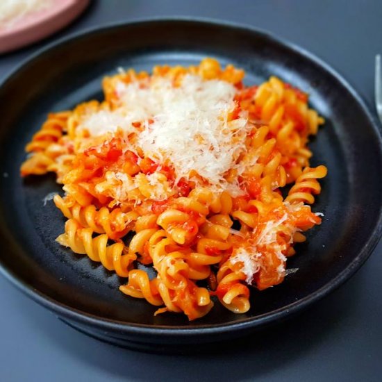 pasta with red peppers