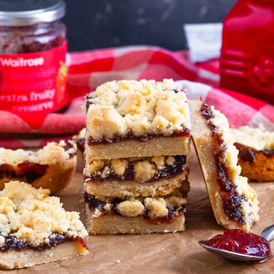 Strawberry Jam Crumble Bars