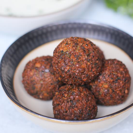 Herby Falafels with Spicy Tahini