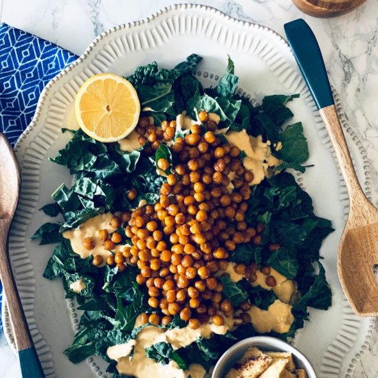 Vegan Chipotle Kale Caesar Salad