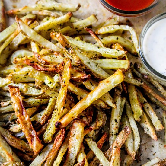 Baked Garlic Butter French Fries