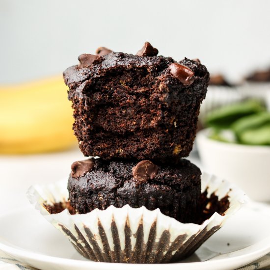 chocolate green smoothie muffins