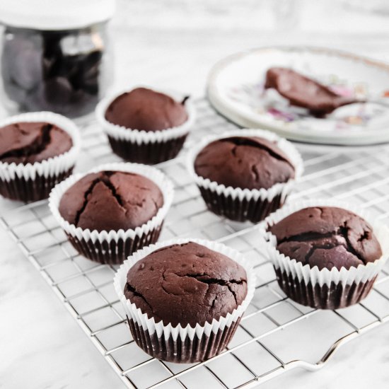 Vegan double chocolate muffins