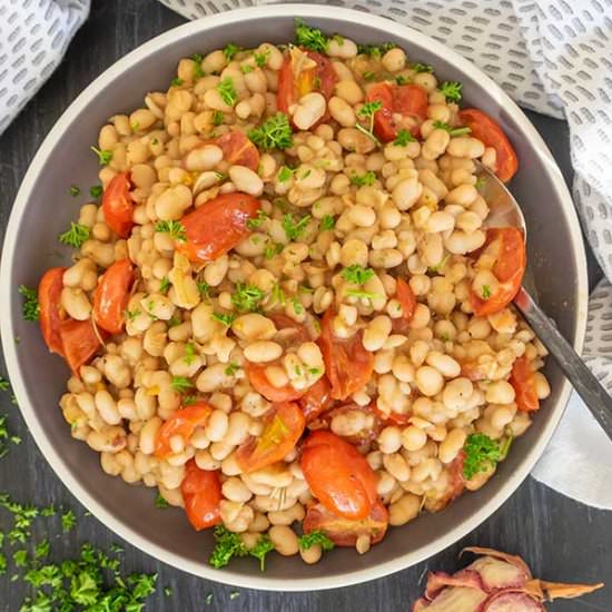 White Beans with Tomatoes & Garlic