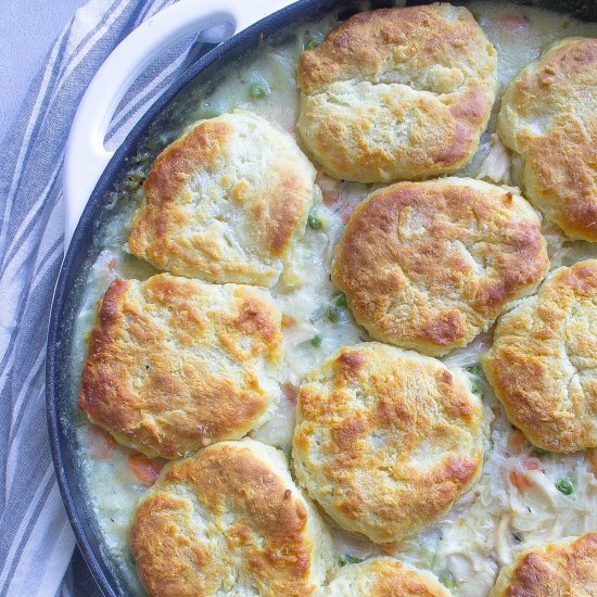 Skillet Chicken Pot Pie & Biscuits