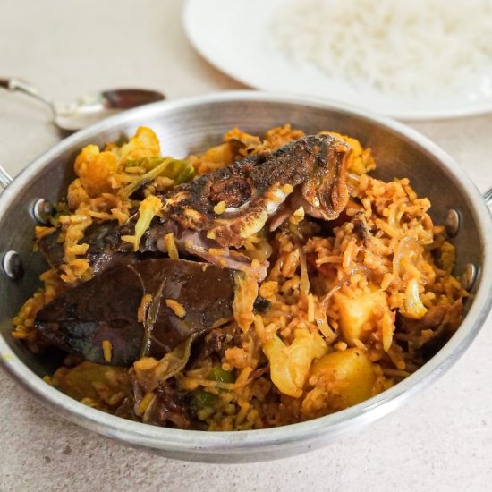 Bengali fish head with rice