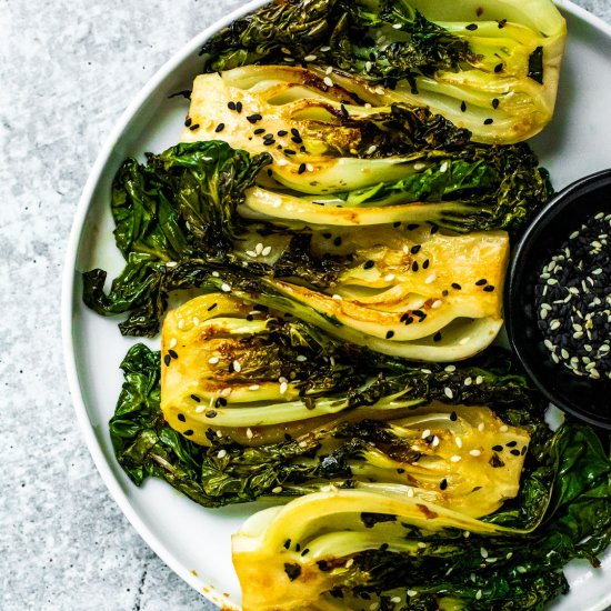 sesame ginger seared baby bok choy