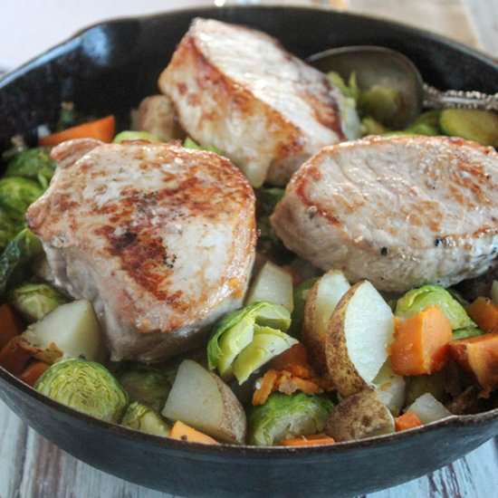 Oven Baked Pork Chops w/Vegetables