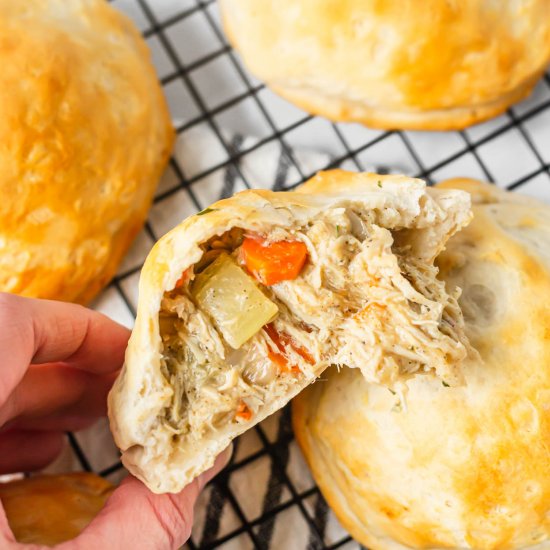 Chicken Pot Pie Stuffed Biscuits