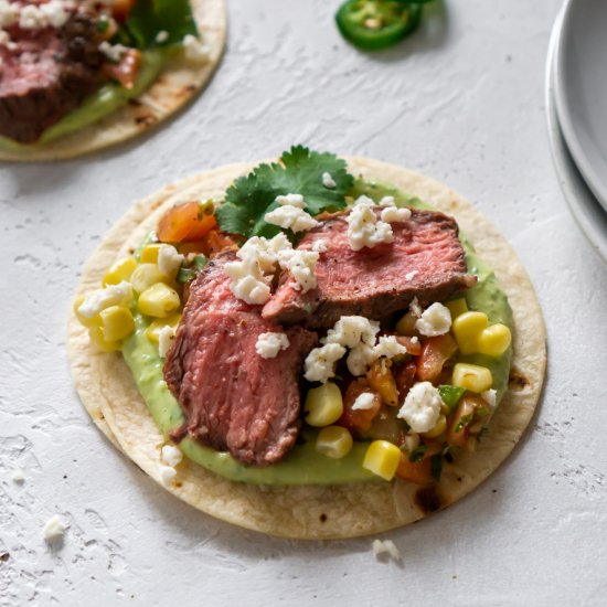 Air Fryer Flank Steak Tacos