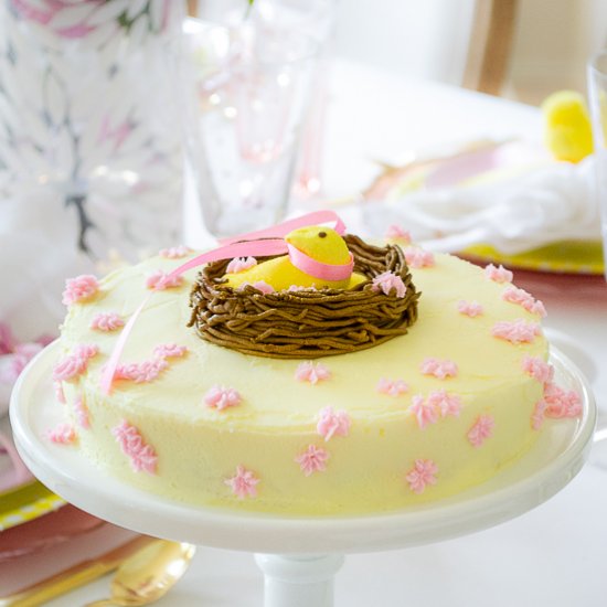 Pink and Yellow Spring Cake