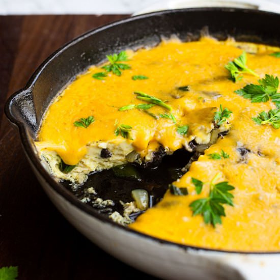 Mushroom Poblano Breakfast Frittata