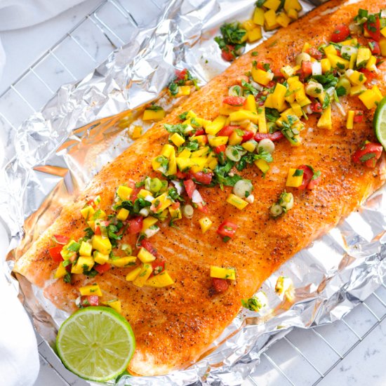 Chipotle Salmon with Mango Salsa