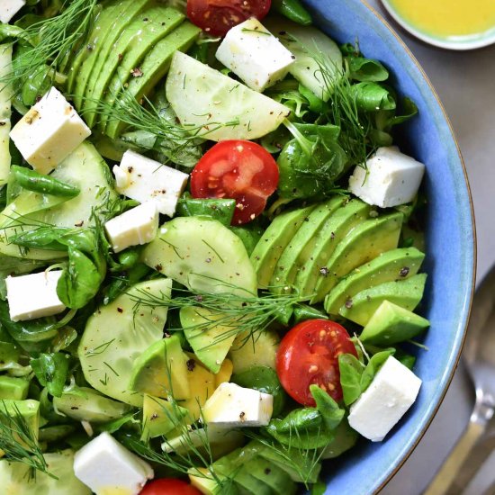 Cucumber avocado tomato salad