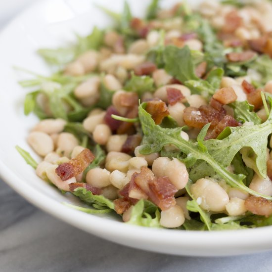 Bacon White Bean and Arugula Salad