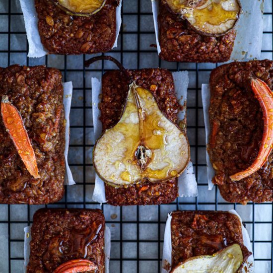 Mini Honey quinoa pear loafs