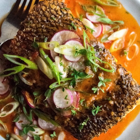 Crispy-Skinned Sea Bass