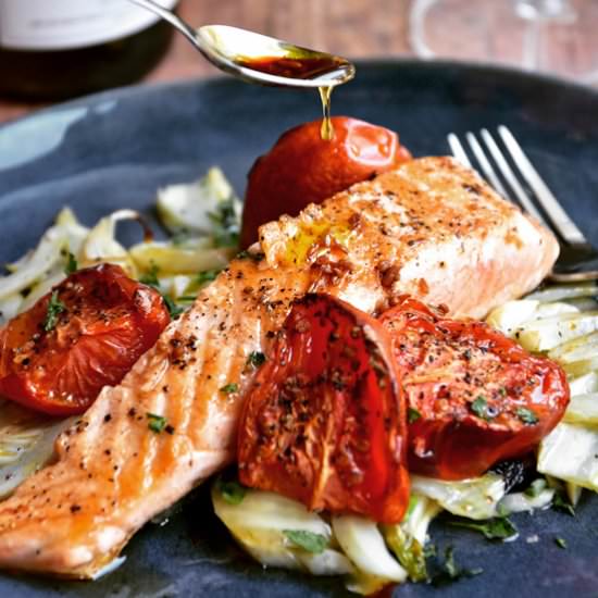 Salmon w/ Fennel & Roasted Tomatoes