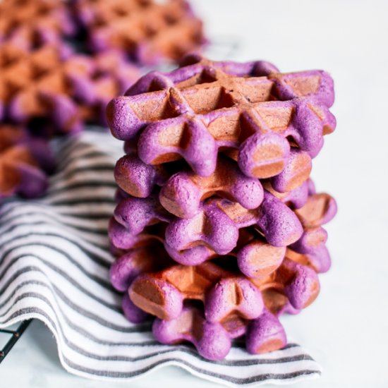 Easy Ube Mochi Waffles