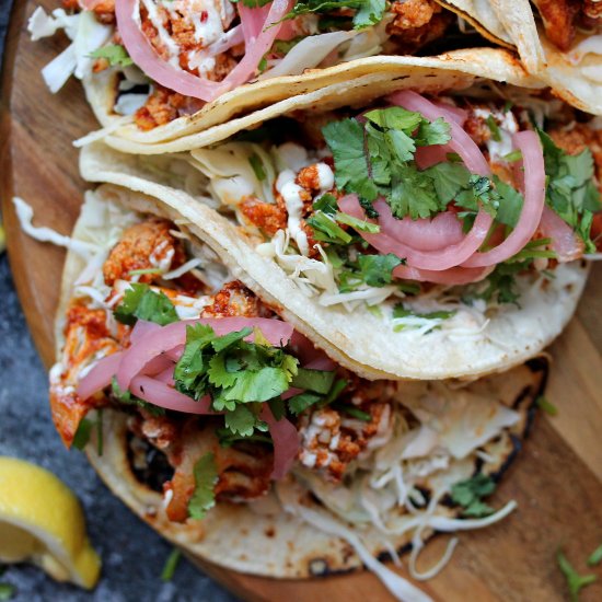 Chipotle Maple Cauliflower Tacos