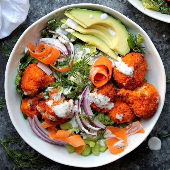 Vegan Buffalo Cauliflower Salad