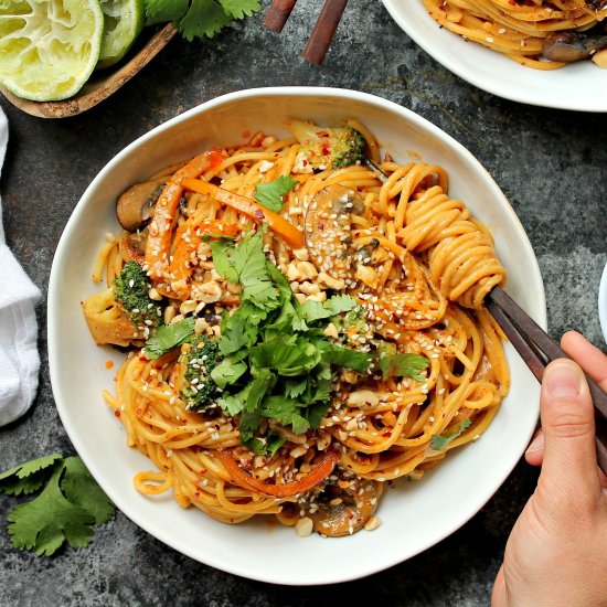 20 minute spicy peanut noodles