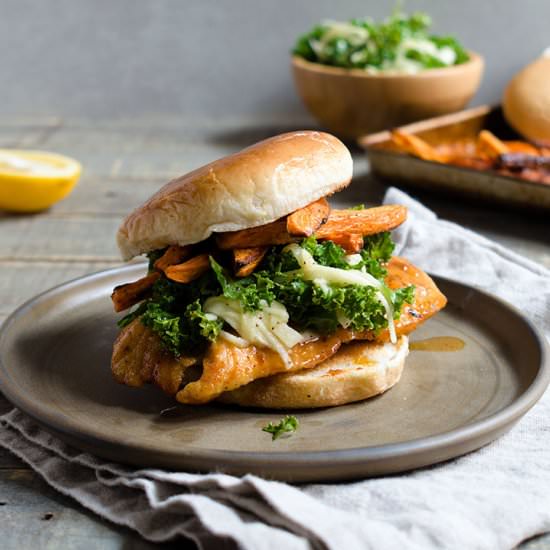 Spicy honey mustard chicken sandwich